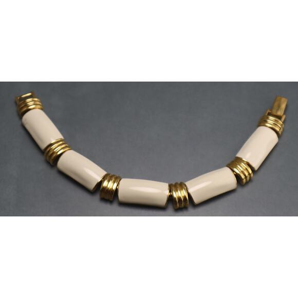 Vintage Napier Enamel Bracelet White Links - Picture 3 of 5